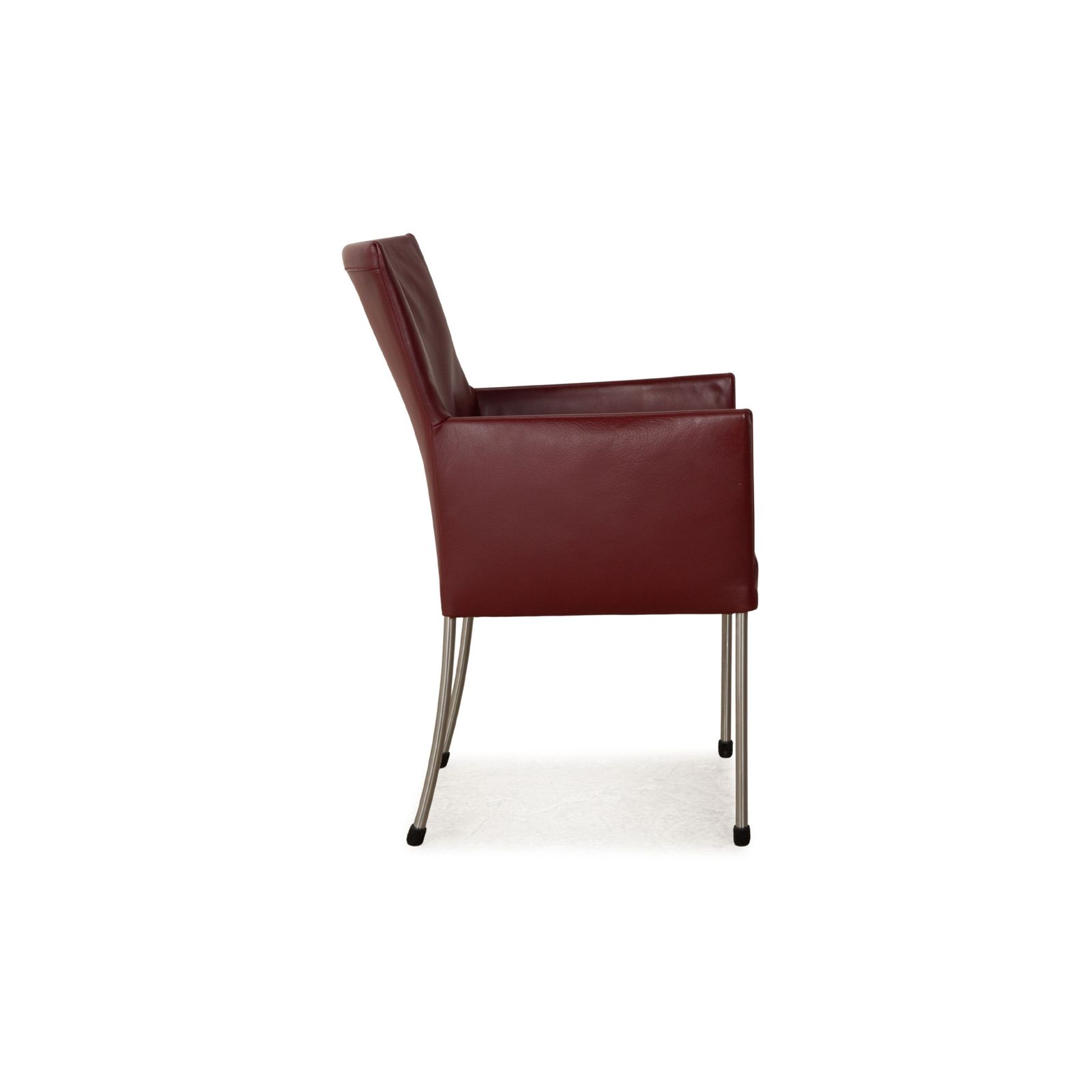 Lot de 6 chaises Bert Plantagie Arc E en cuir rouge bordeaux photo vintage