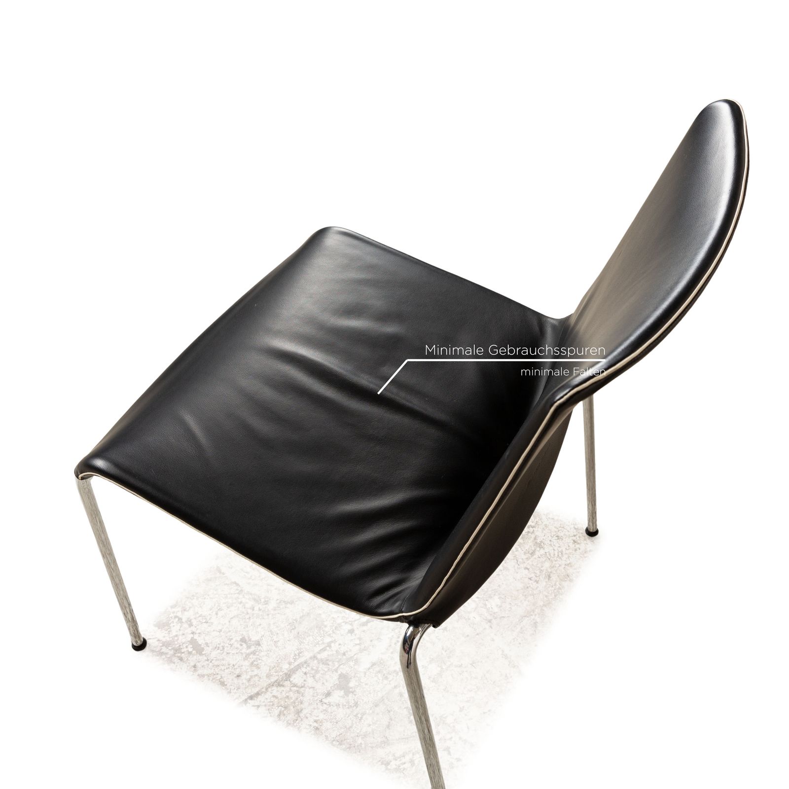 Set Of 6 Walter Knoll Liz Leather Chair Black Dining Room photo Furniture