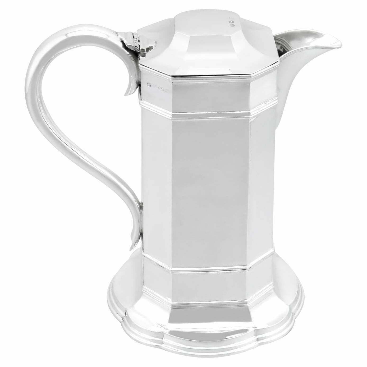 Antique Edwardian Sterling Silver Wine Flagon (1903)