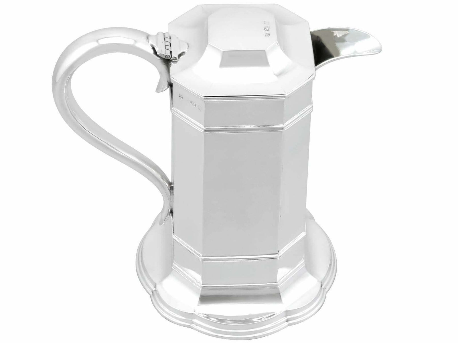 Antique Edwardian Sterling Silver Wine Flagon (1903) photo furniture