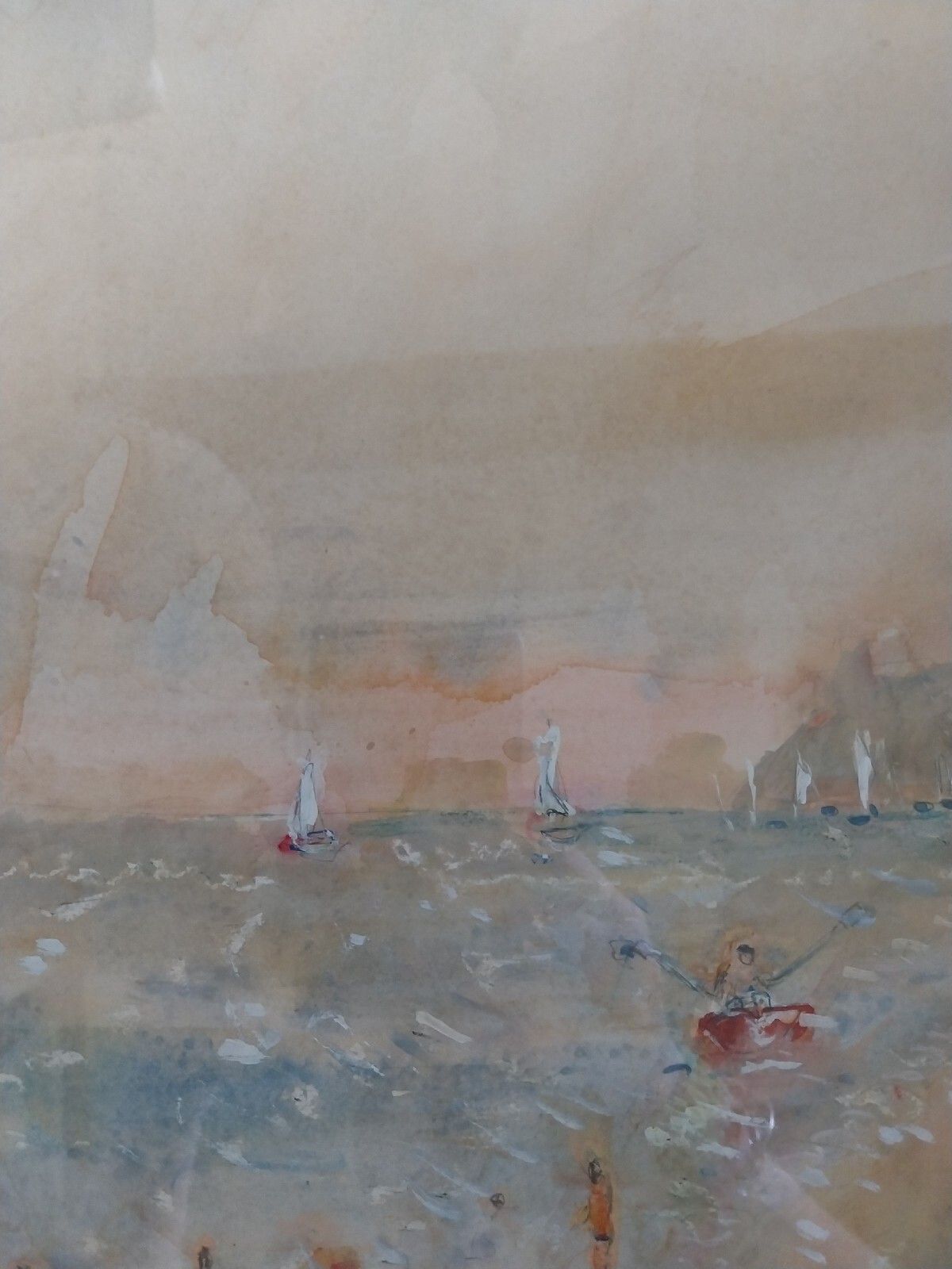 photo furniture Impressionist Contemporary Art Rutland  Michael Gibbison Watercolour Beach Scene
