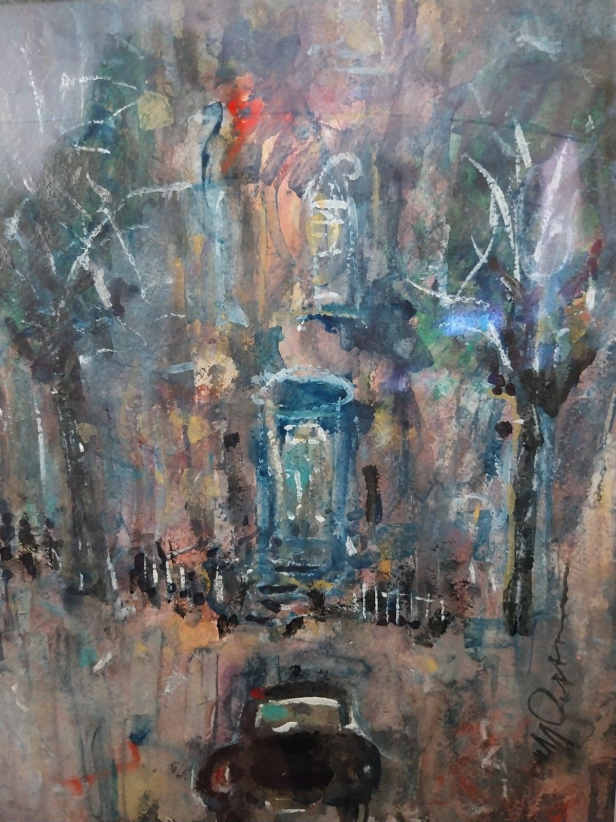 Impressionist Contemporary Art Rutland  Michael Gibbison Watercolour Paris City photo furniture