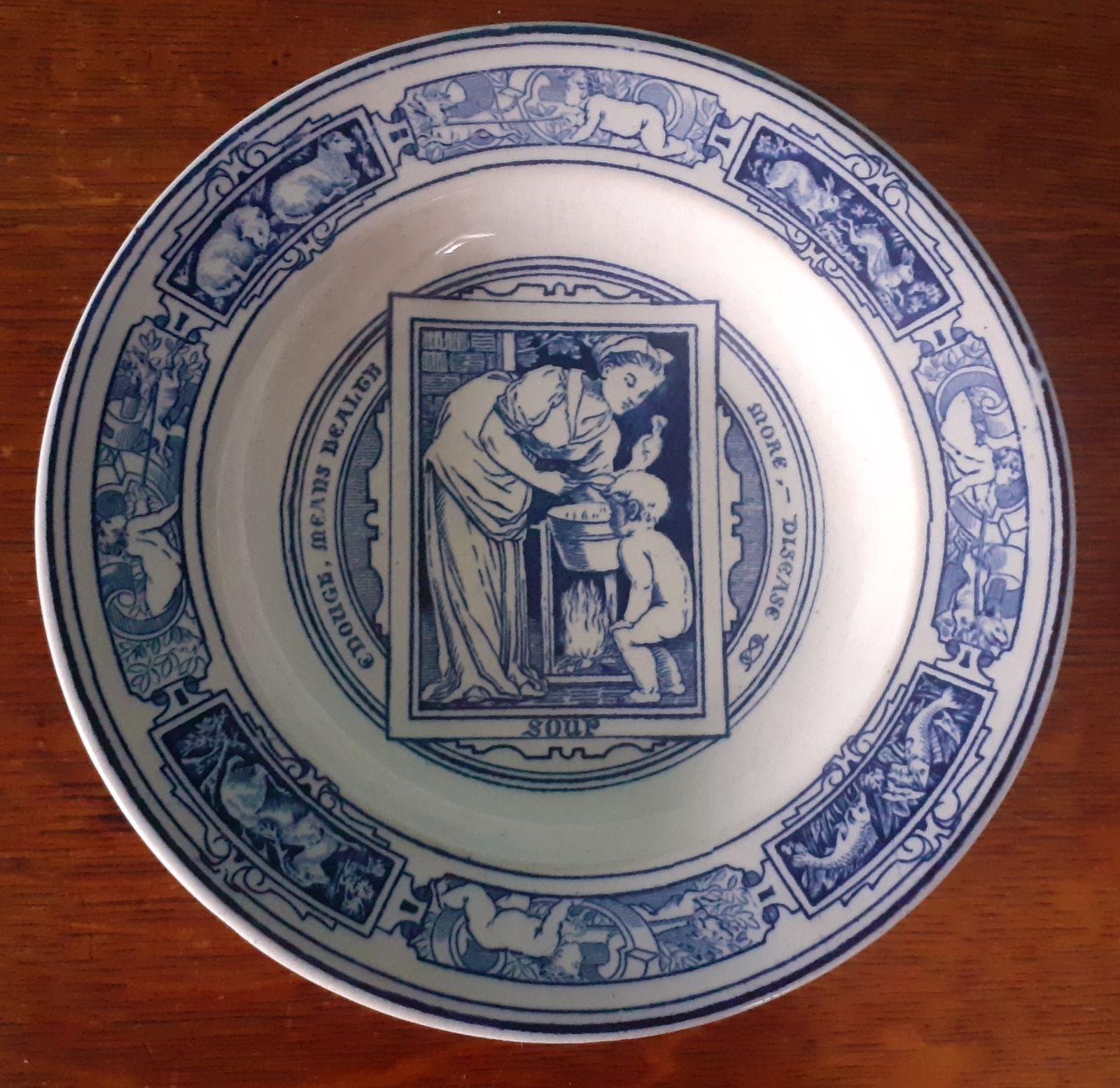 photo furniture Rare Antique Wedgwood "Banquet" Soup Bowl Pair By Thomas Allen   Blue Transferware