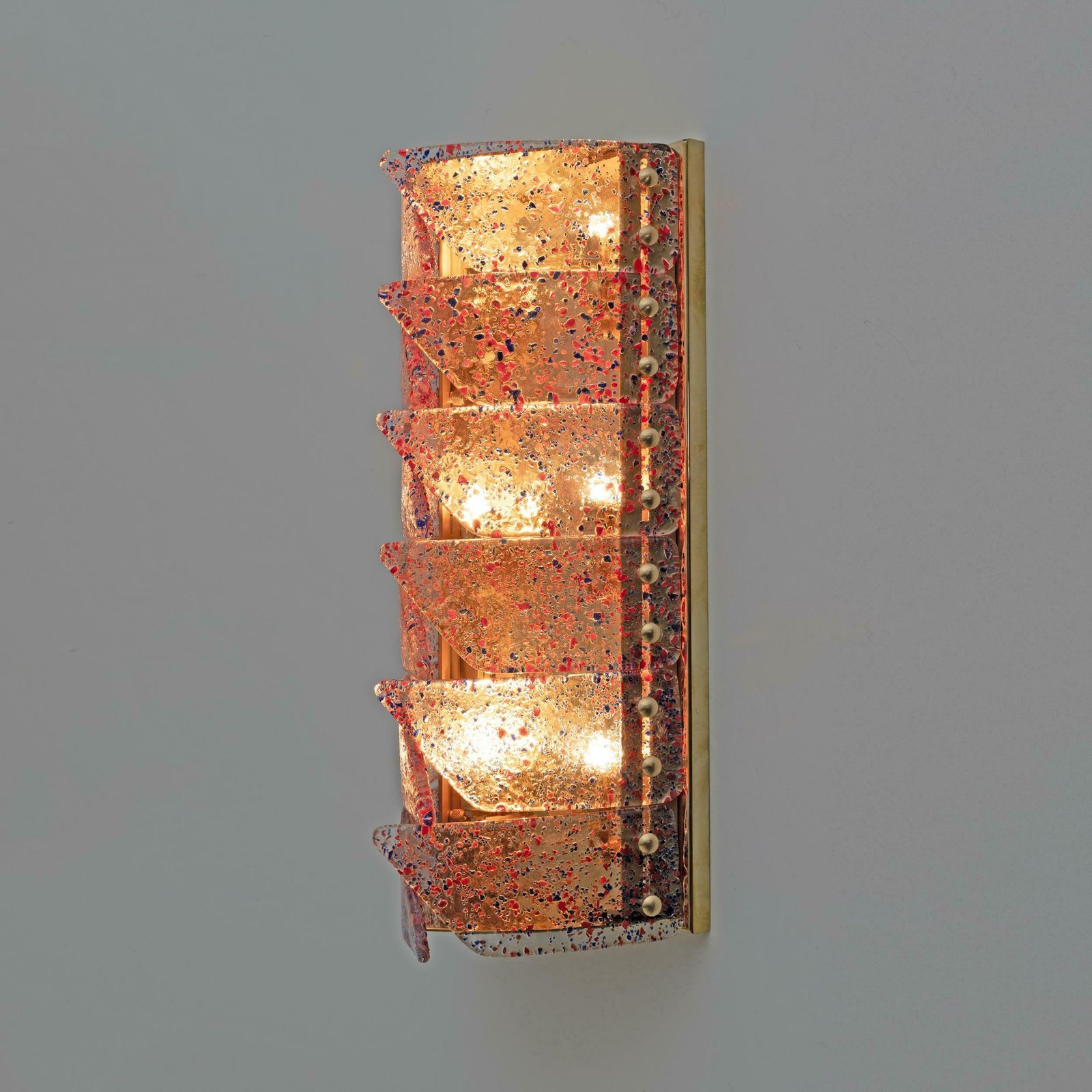 photo furniture Pair Of Mid Century Modern Style Italian Murano Glass And Brass Sconces