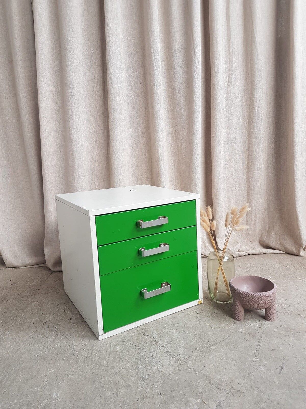 Vtg Late Mid Century Small Chest Of Filing Drawers Scandi Danish Retro R616 photo for sale