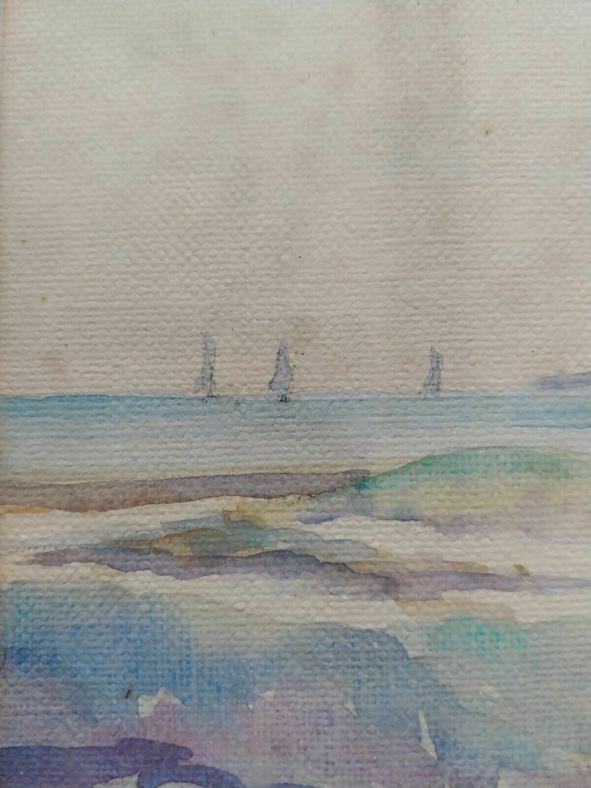 Vintage Lilian Bouton Smith Original Watercolour Seascape 1938 Antique Ooak photo 50.0