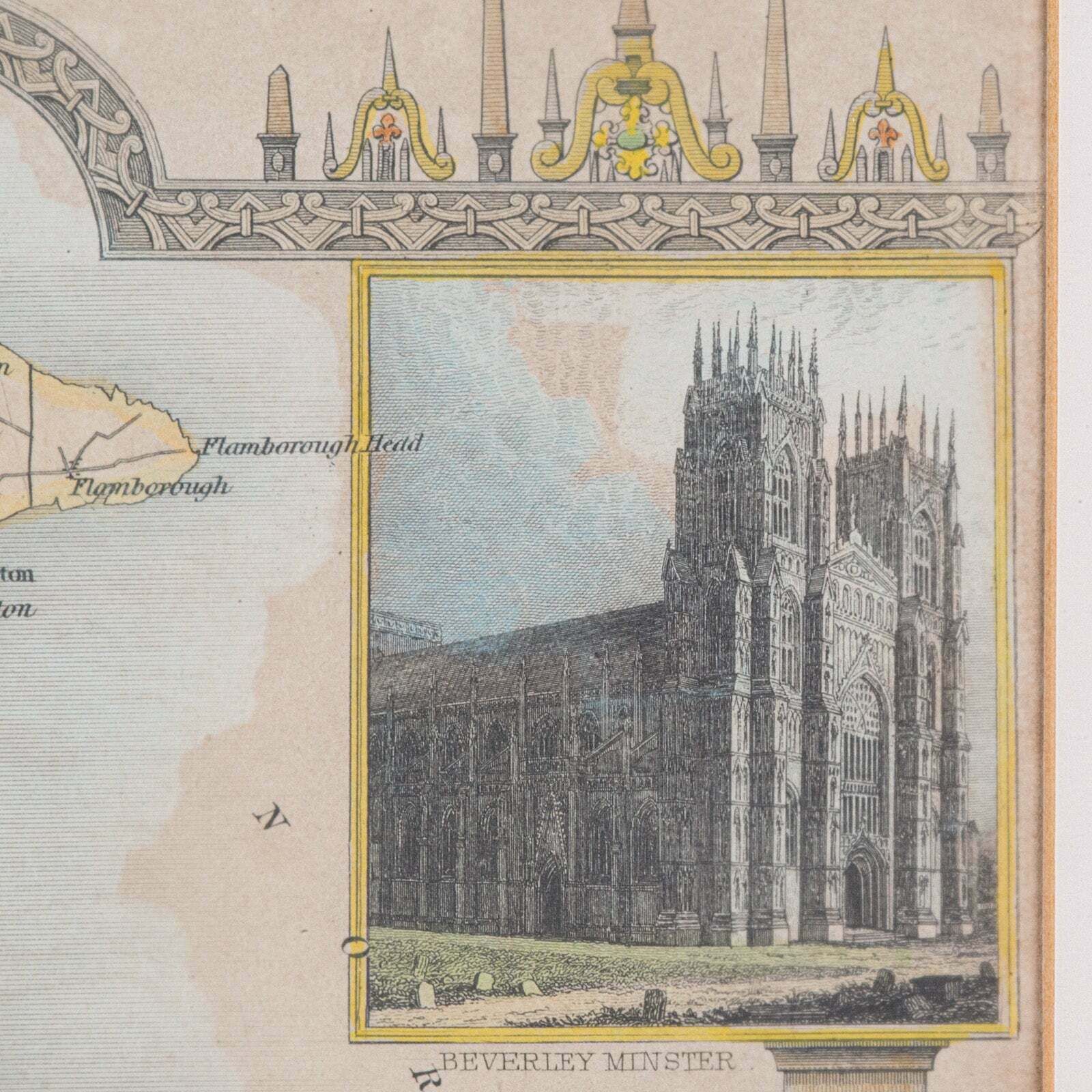 photo furniture Antique East Yorkshire Map, English, Framed Lithograph, Cartography, Victorian