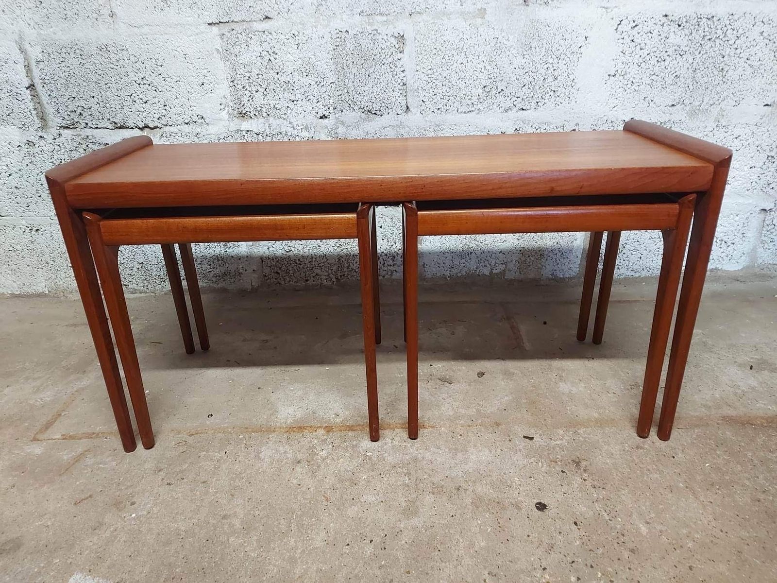1960s Kurt østervig Teak Coffee Table With Floating Nest Of Tables. photo vinterior
