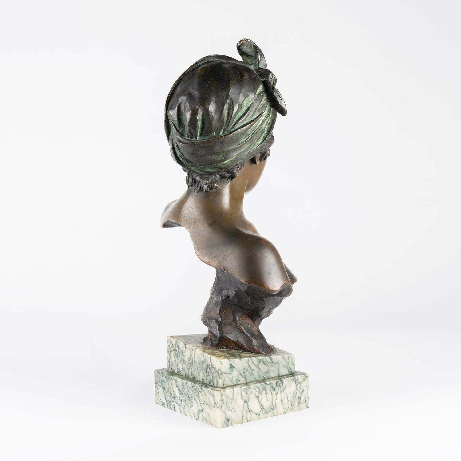 Sculpture In Bronze And Marble Base, Art Nouveau Period, Circa 1900. photo vinterior