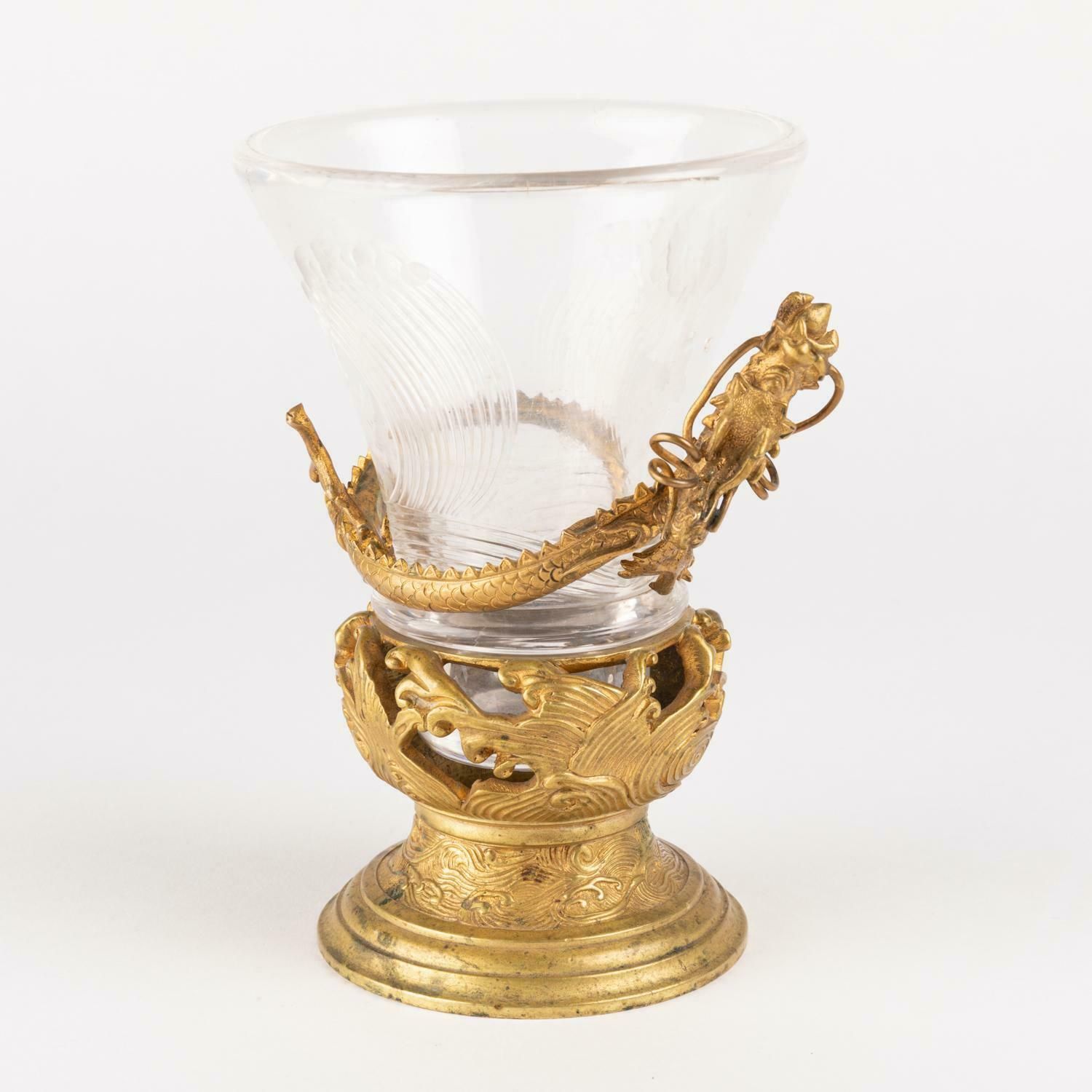 Vase From The Escalier De Cristal, Gilt Bronze Mounting, 19th Century photo vintage