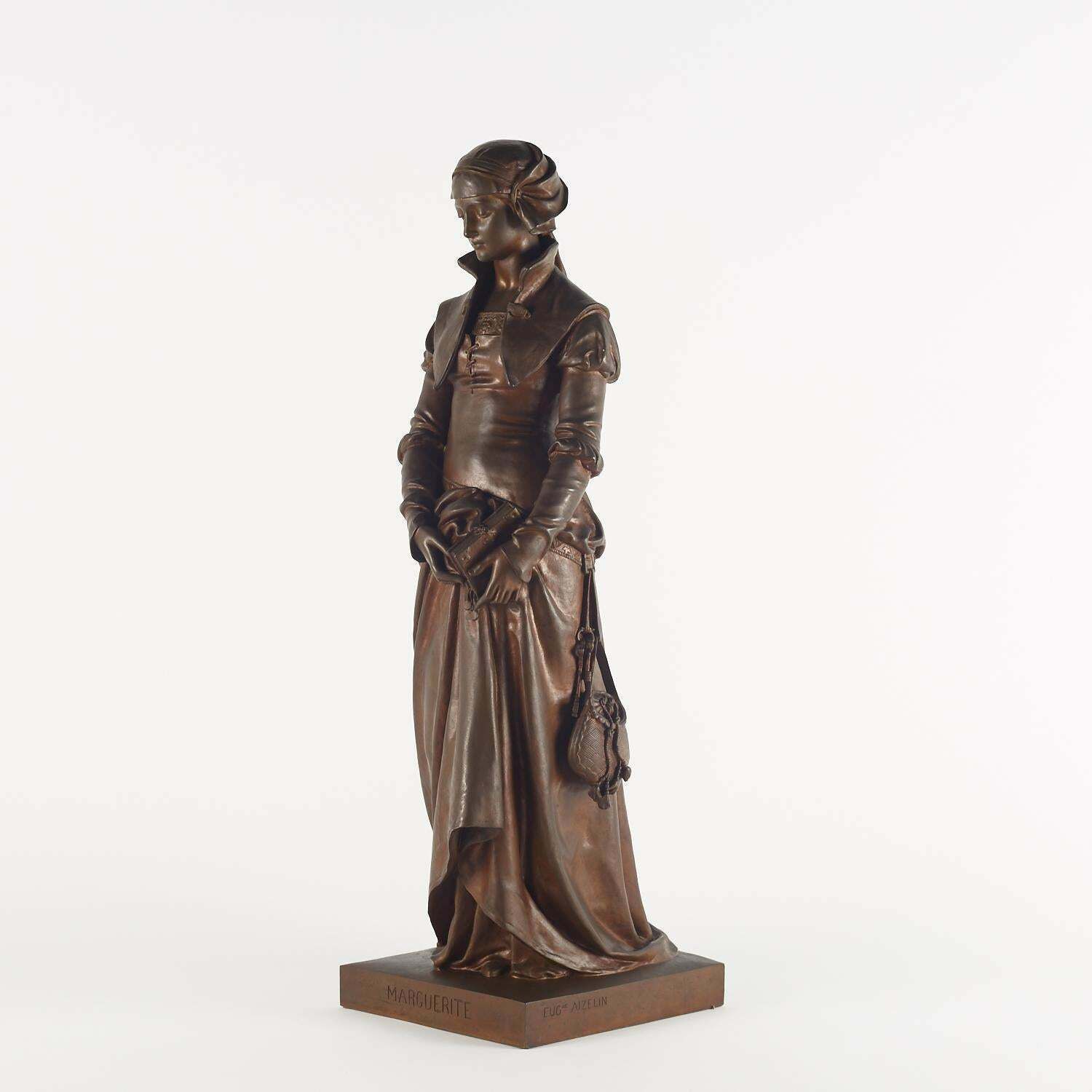 Bronze Sculpture By Eugène Aizelin, 19th Century, Napoleon III Period. photo vintage
