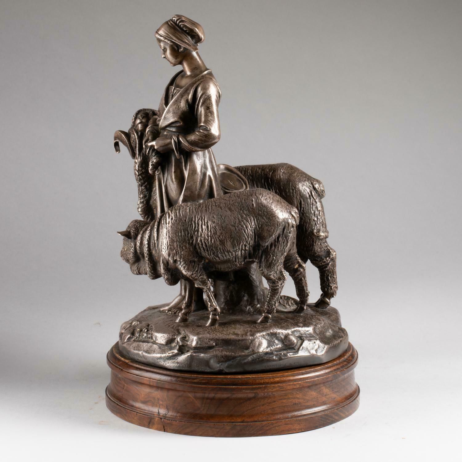 Christofle Sculpture Of A Trophy, 19th Century, Napoleon III Period. photo furniture