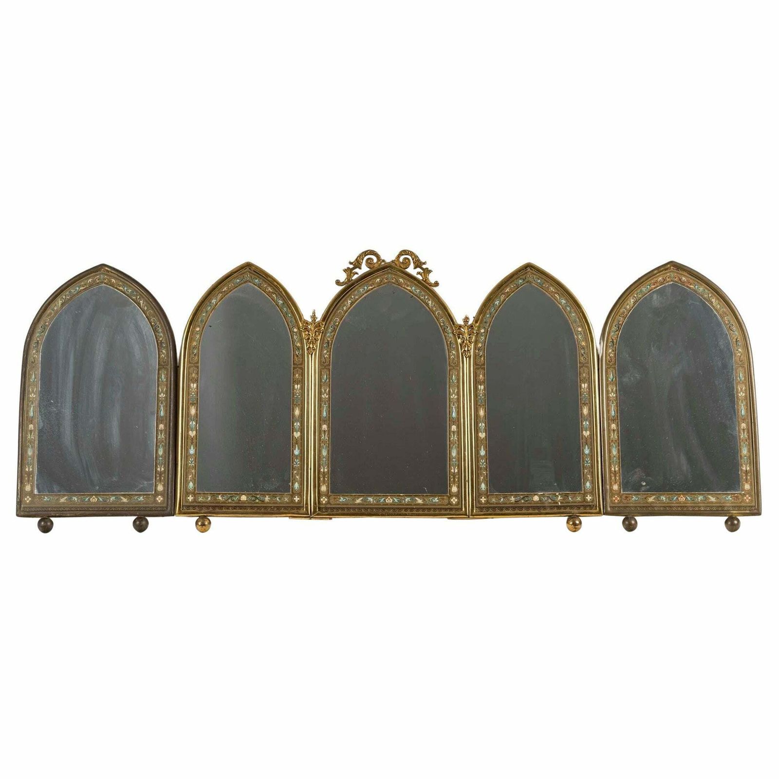 Set Of Mirrors, Triptych Mirrors And A Pair Of Mirrors, 19th Century.