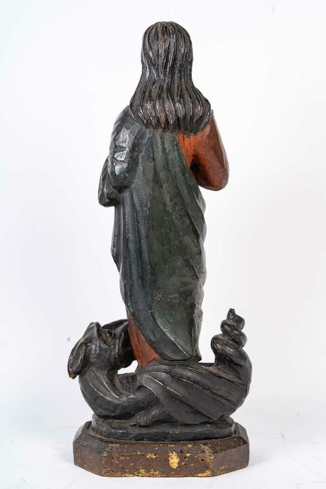 Sculpture In Polychrome Wood Representing Saint Marguerite, 18th Century. photo buy