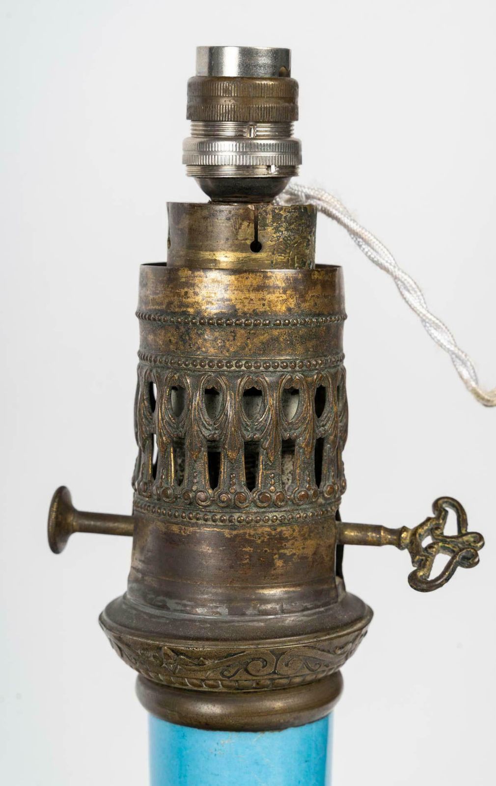 Pair Of Oil Lamps Mounted As Table Lamps, Napoleon III Period, 19th Century. photo furniture