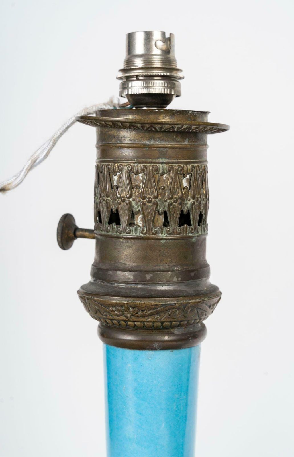Pair Of Oil Lamps Mounted As Table Lamps, Napoleon III Period, 19th Century. photo for sale