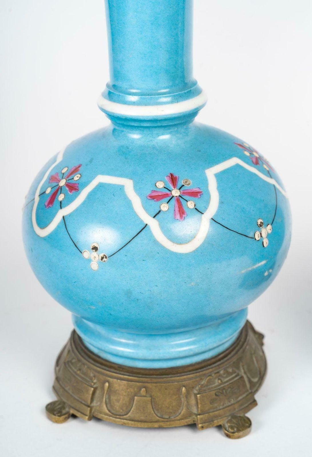 Pair Of Oil Lamps Mounted As Table Lamps, Napoleon III Period, 19th Century. photo Lighting