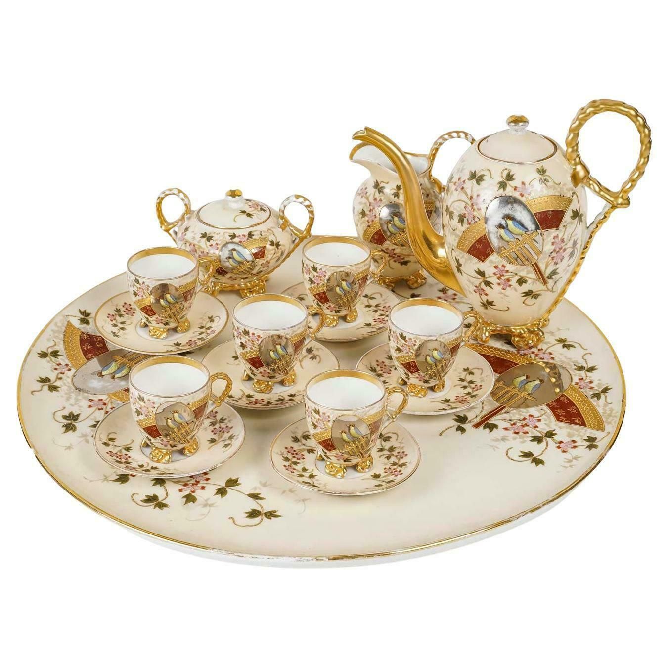 Austrian Porcelain Coffee Service, 19th Century, Napoleon III Period