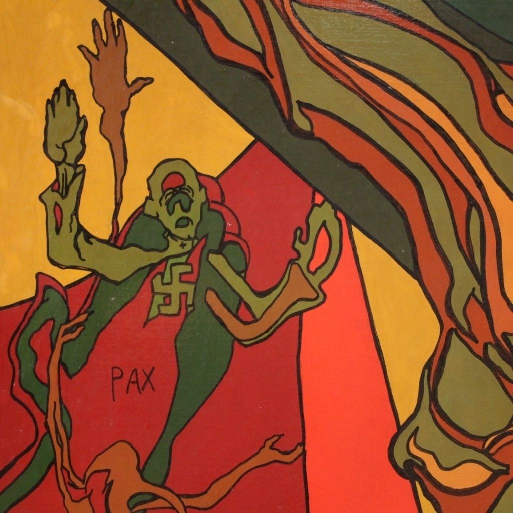 photo for sale Italian Surrealist Painting Crucifixion