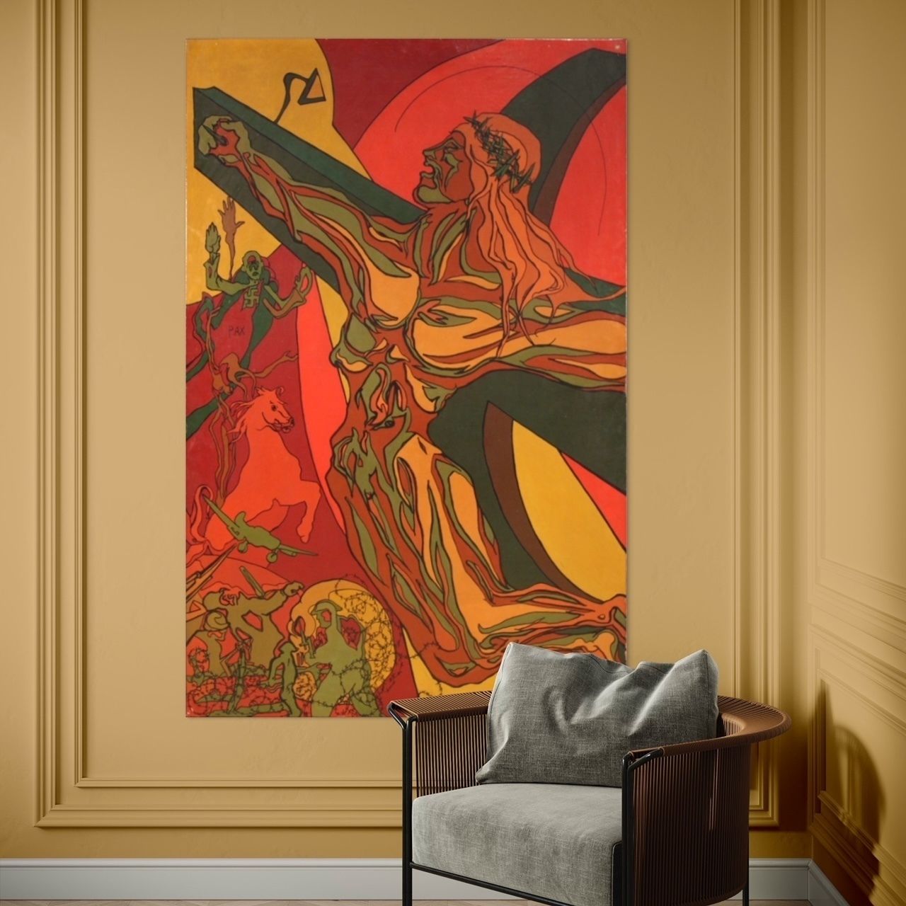 Italian Surrealist Painting Crucifixion