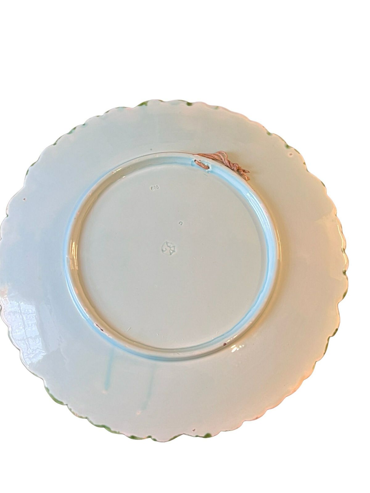 Large Art Nouveau Wall Plate, Circa 1900, Ceramic, Antique Morning Glory Majolica Large Wall Art Plate photo for sale