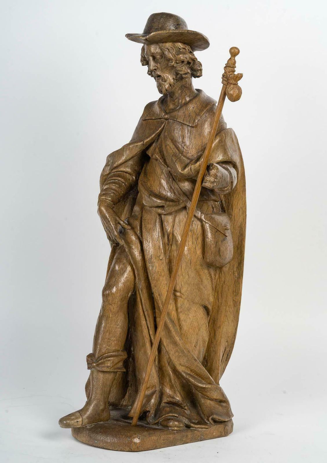 Carved Oak Sculpture Of A Saint, 18th Century, Louis XV. photo for sale