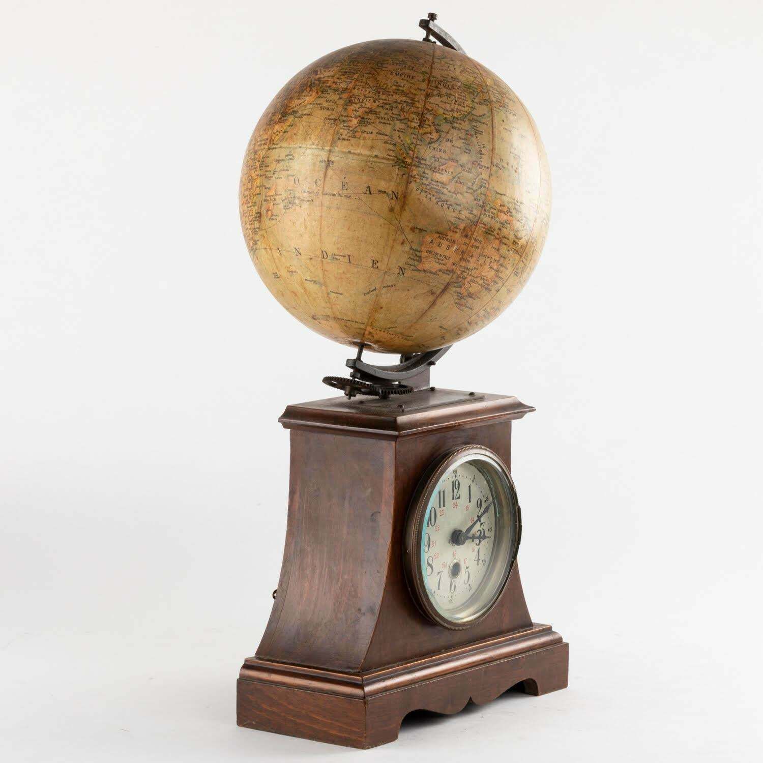 19th Century Clock Surmounted By A Globe, Napoleon III Period. photo Home Decor