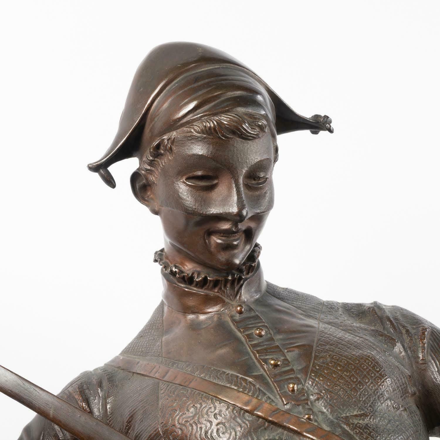A Large Bronze Sculpture Of The Harlequin By Paul Dubois, 19th Century. photo 6851.0
