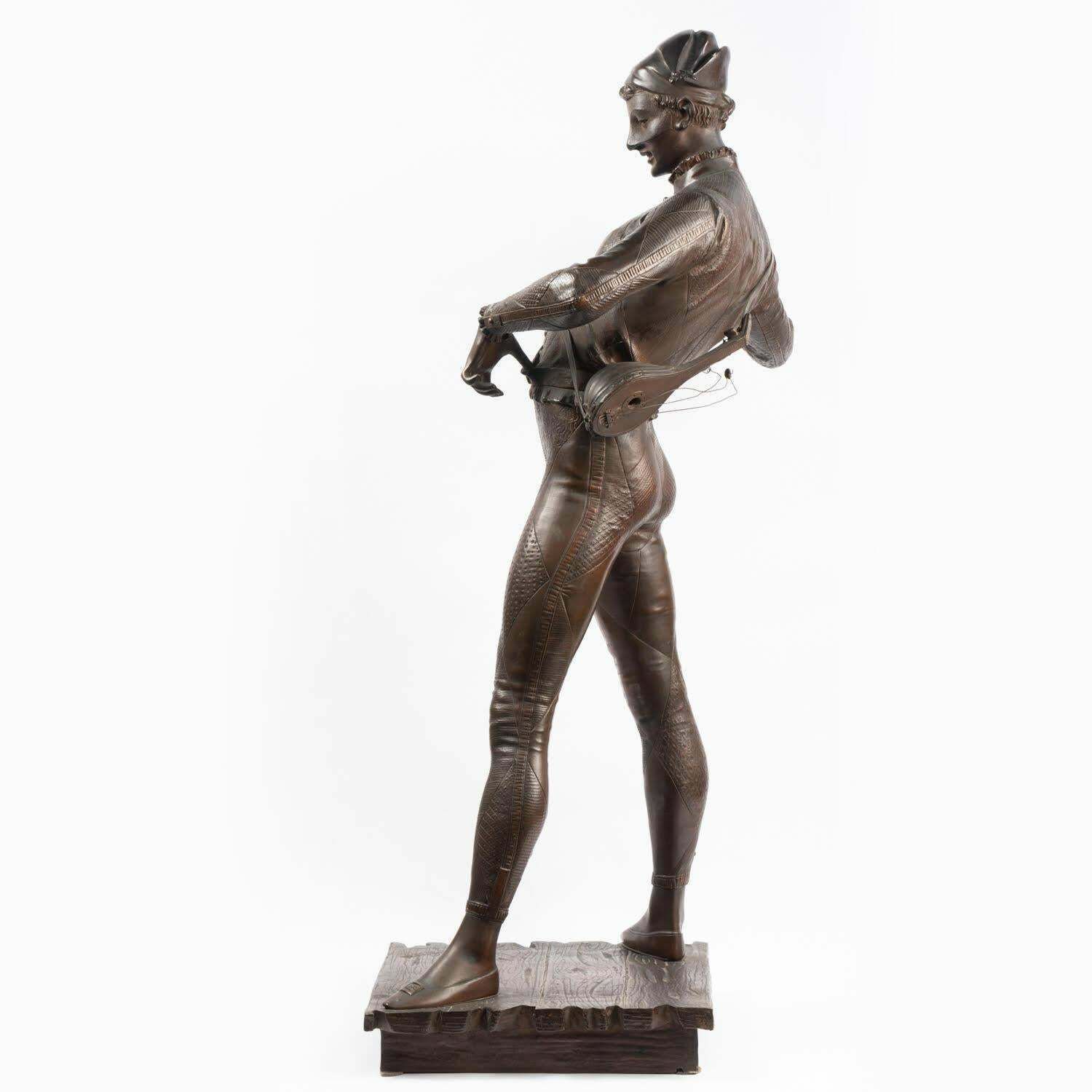 6851.0 A Large Bronze Sculpture Of The Harlequin By Paul Dubois, 19th Century. photo