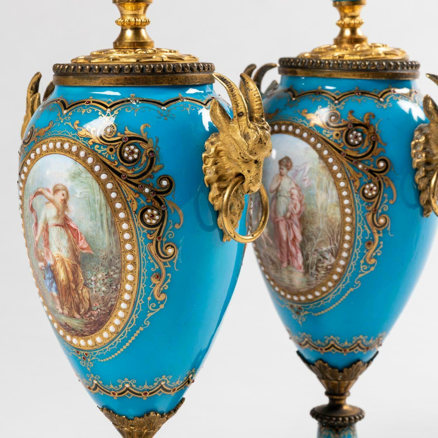 photo for sale Pair Of Cassolettes Convertible Into Candleholders, 19th Century.