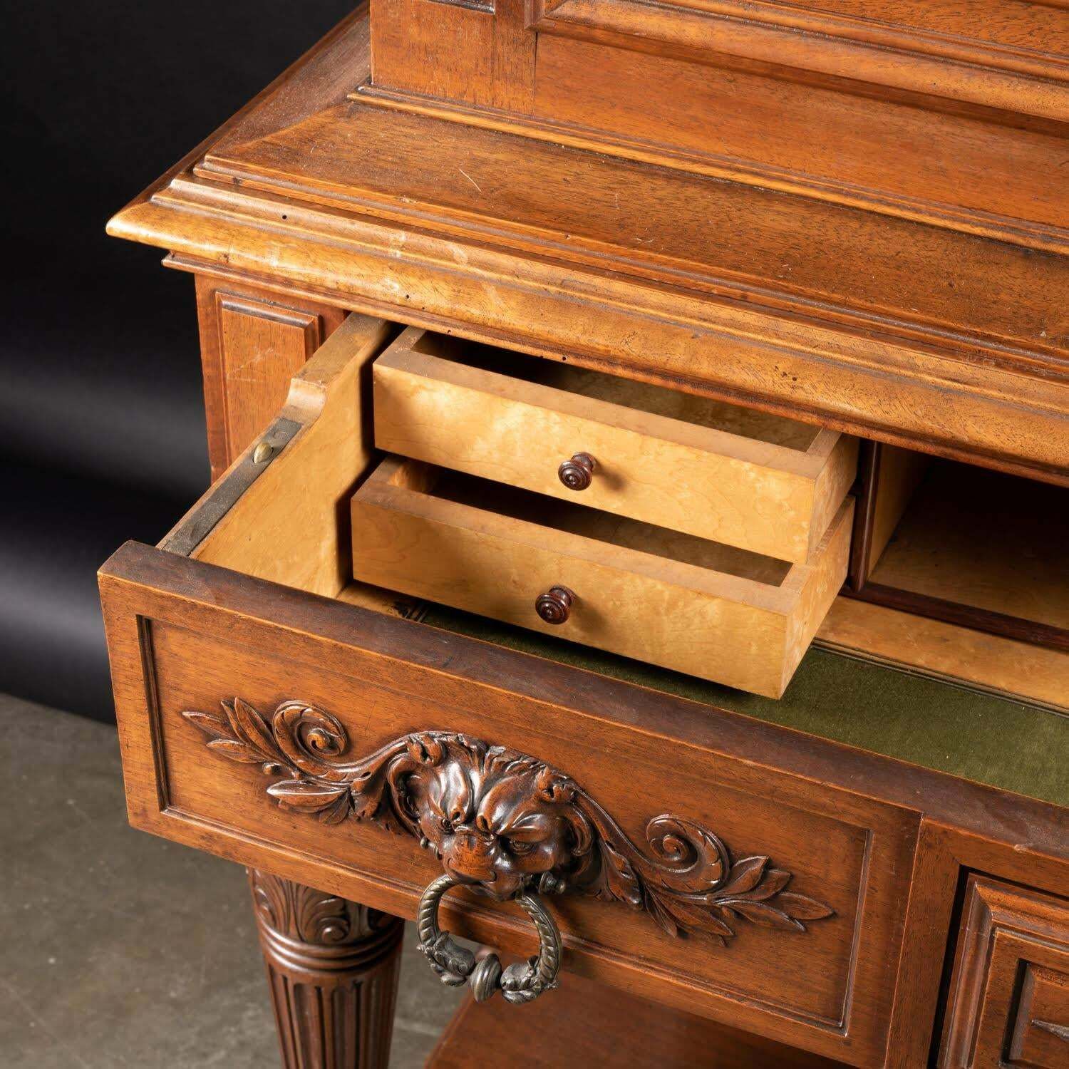 Renaissance Style Cabinet In Carved Walnut, 19th Century. photo vintage