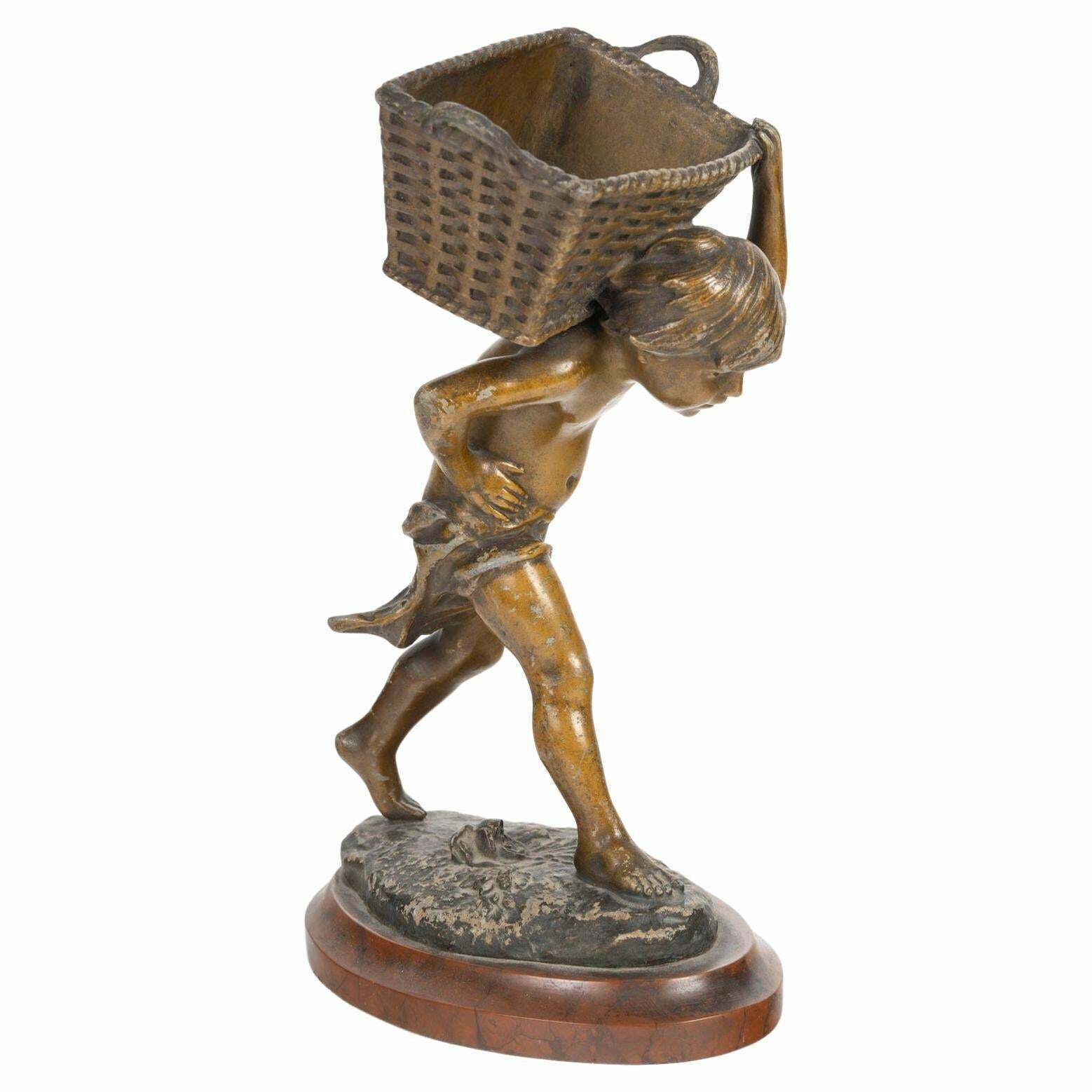 Regule Sculpture, Griotte Marble Base, 19th Century, Napoleon III Period.