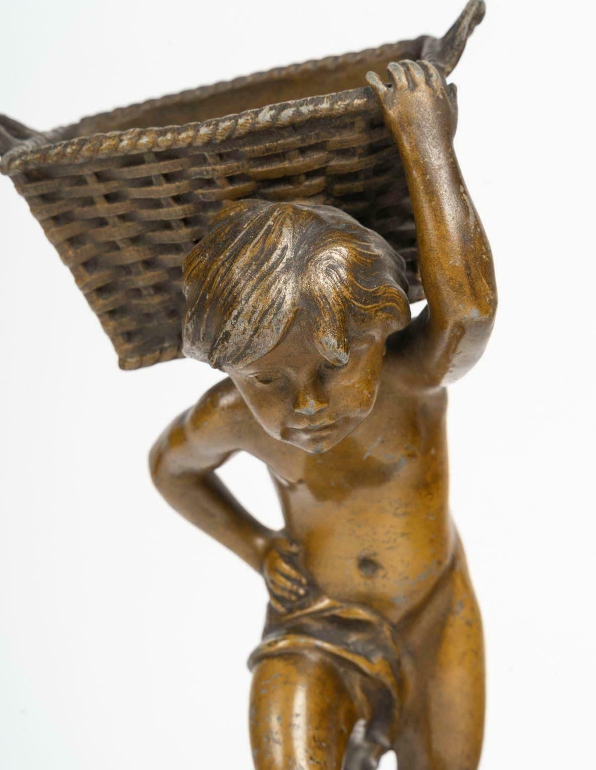 Regule Sculpture, Griotte Marble Base, 19th Century, Napoleon III Period. photo vinterior