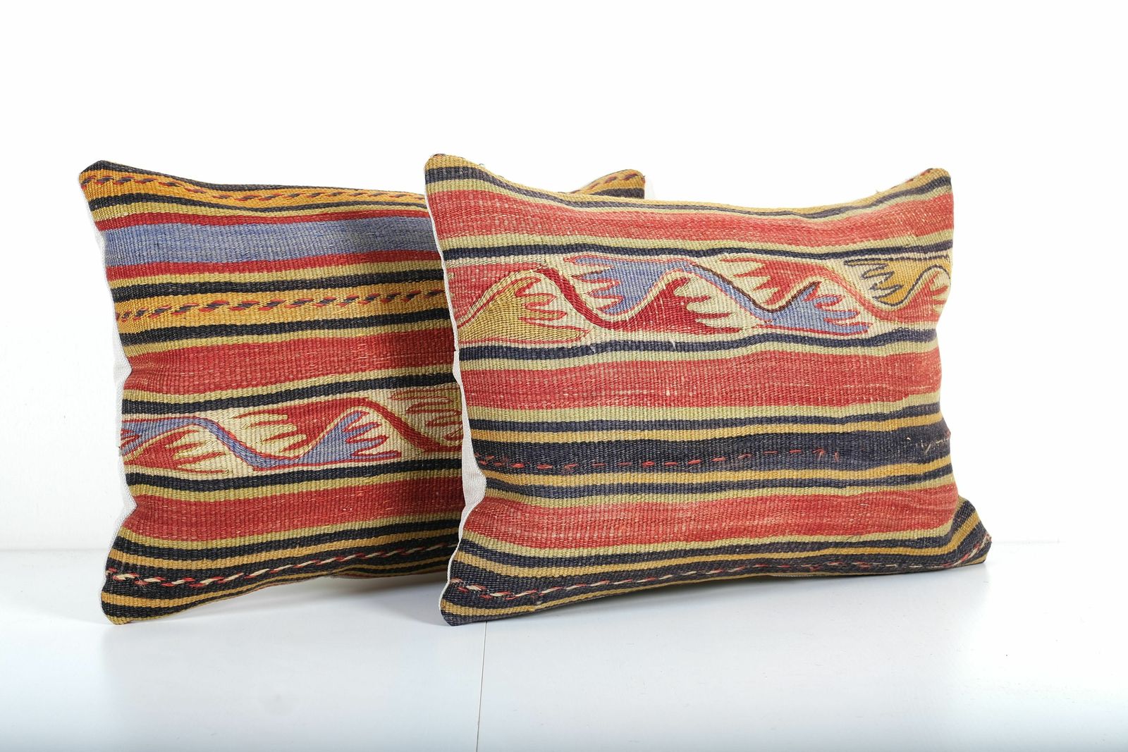 Cottage Decor Kilim Lumbar Pillow Cover, Set Of Two Unique Patterned Throw Lumbar Pillow, Handmade Turkish Lumbar Pillow photo furniture