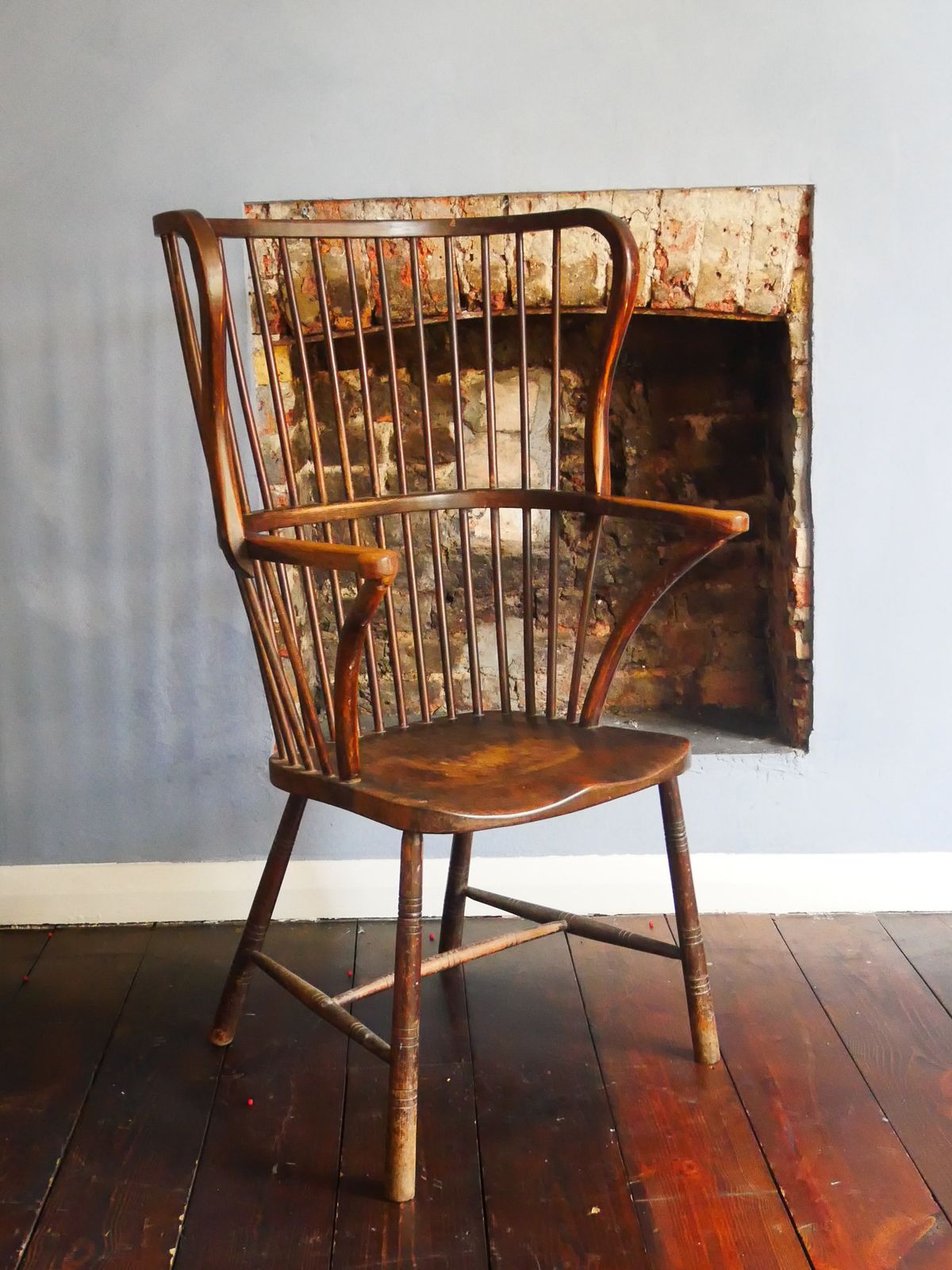 C. 1880 Wingbacked Arts & Crafts Windsor Armchair, Produced By Heal’s