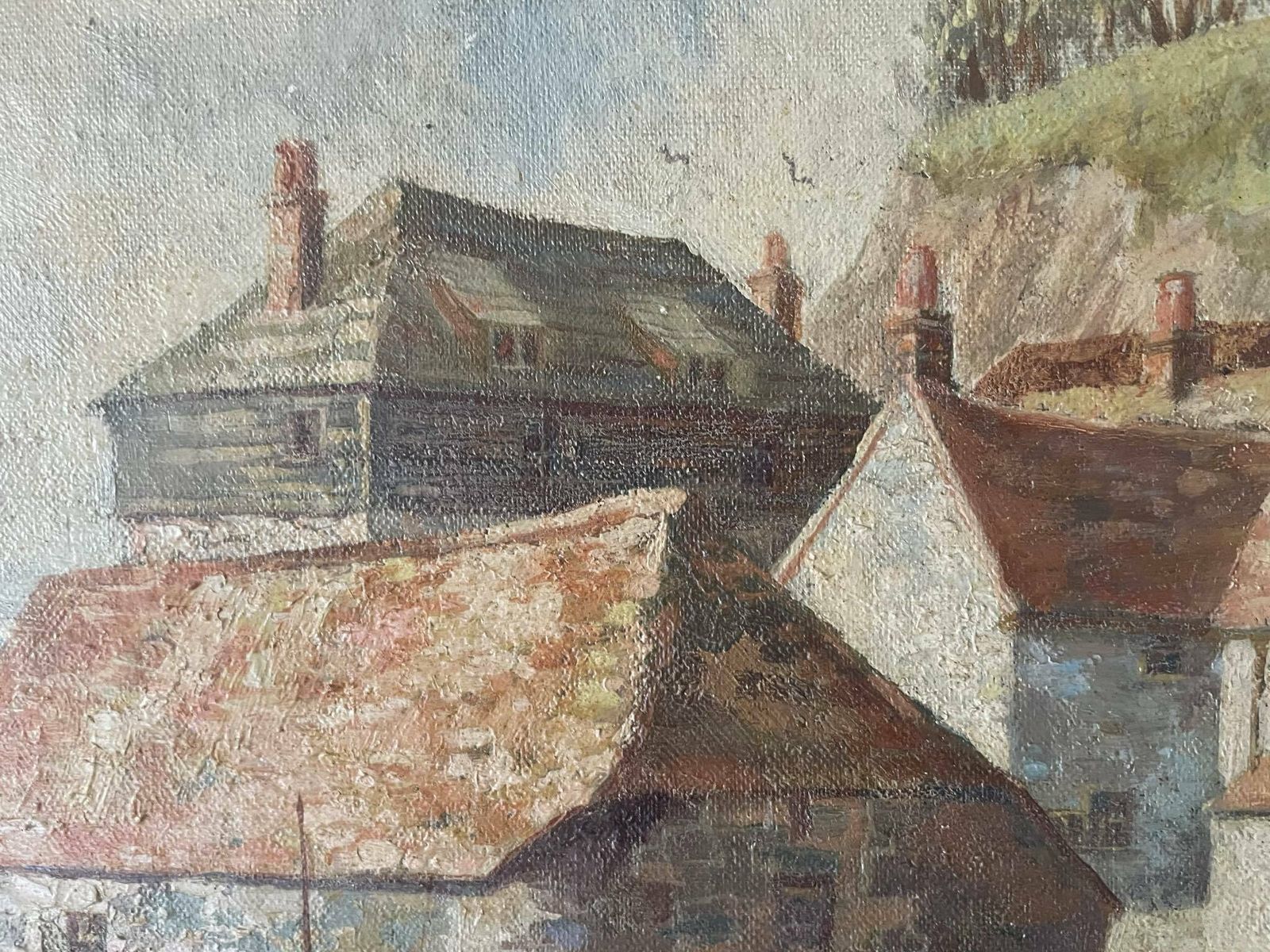 Daphne Padden   Cornish Harbour 1948   Oil On Canvas   St Ives Cornwall Fishing photo vintage