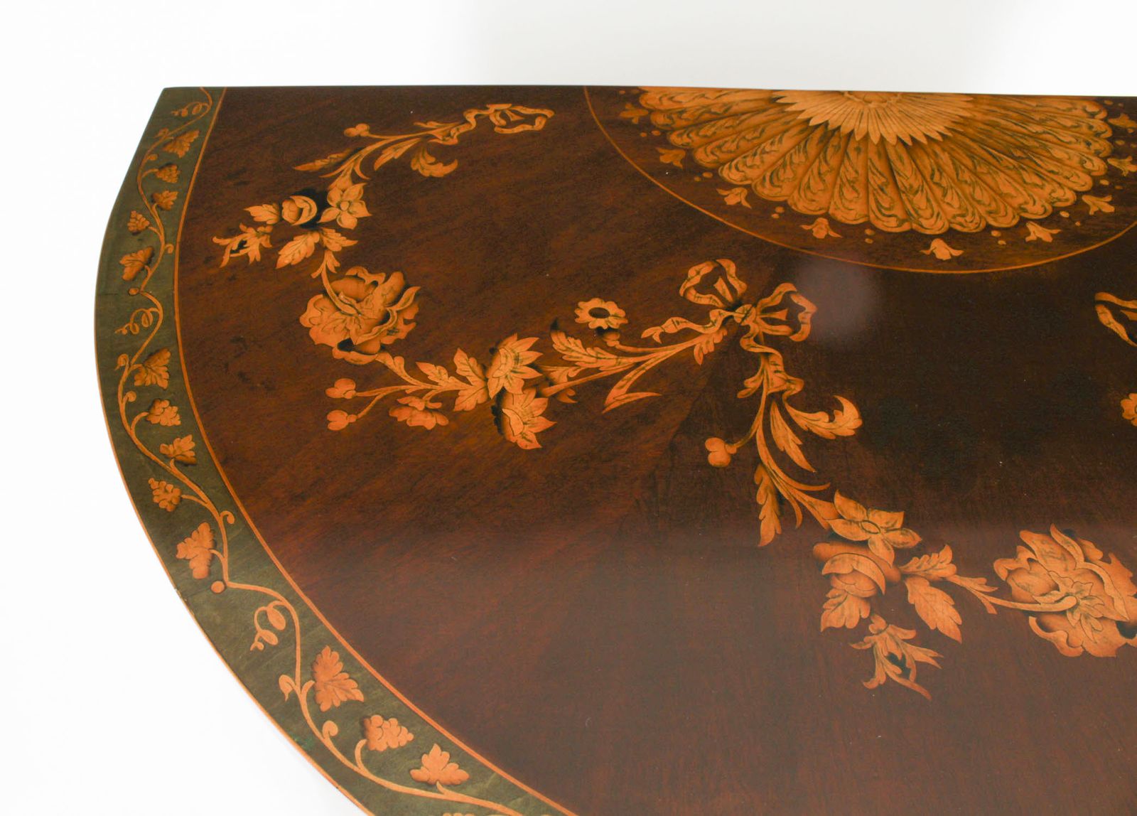 Victorian Marquetry Demi Lune Cabinet 19th Century photo vinterior