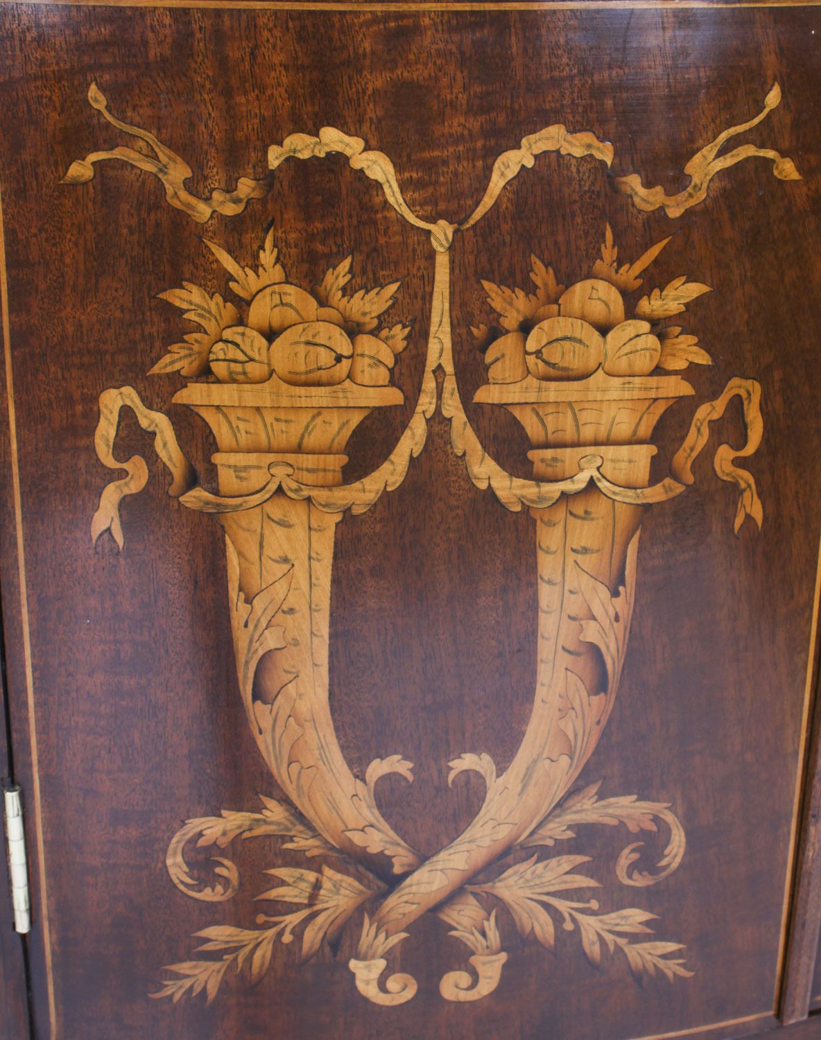 photo for sale Victorian Marquetry Demi Lune Cabinet 19th Century
