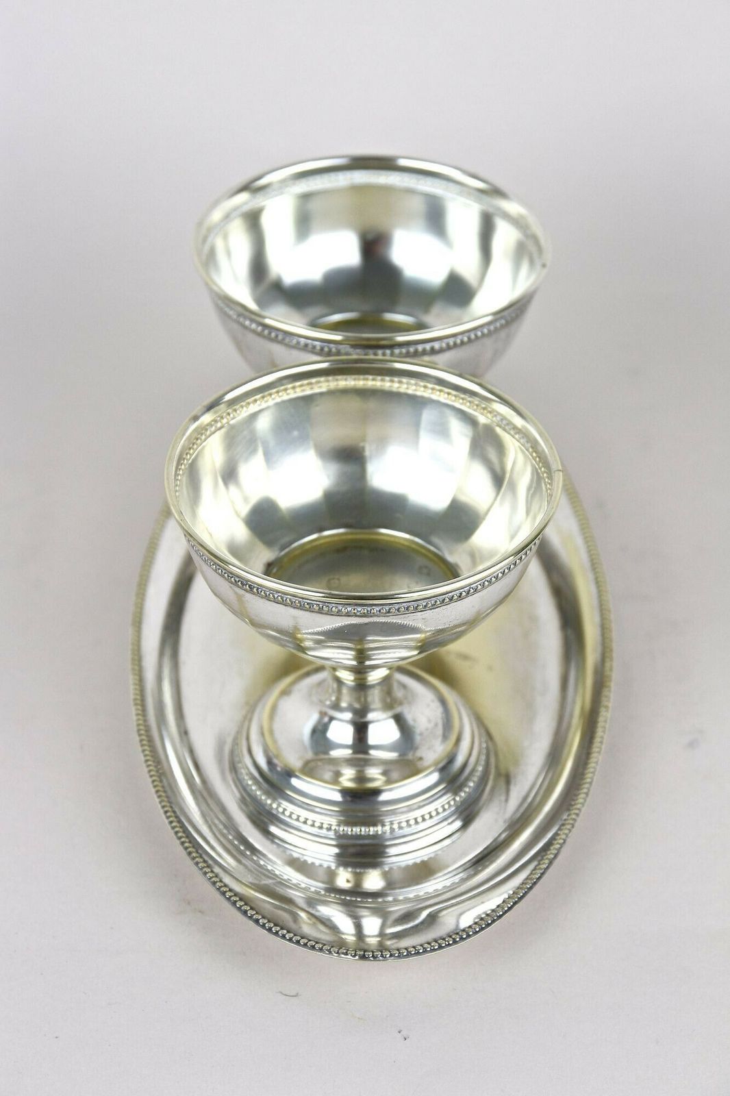 Art Nouveau Silvered Brass Goblets On Tray By Argentor, 20th Century, At Ca. 1910 photo Home Decor