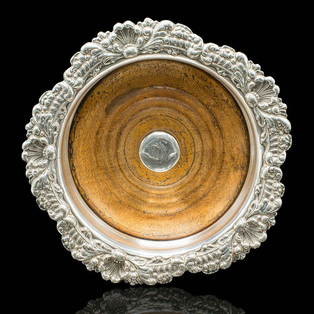 Antique Duo, Magnum Bottle Coasters, English, Champagne, Cork Puller, Edwardian photo 895.0