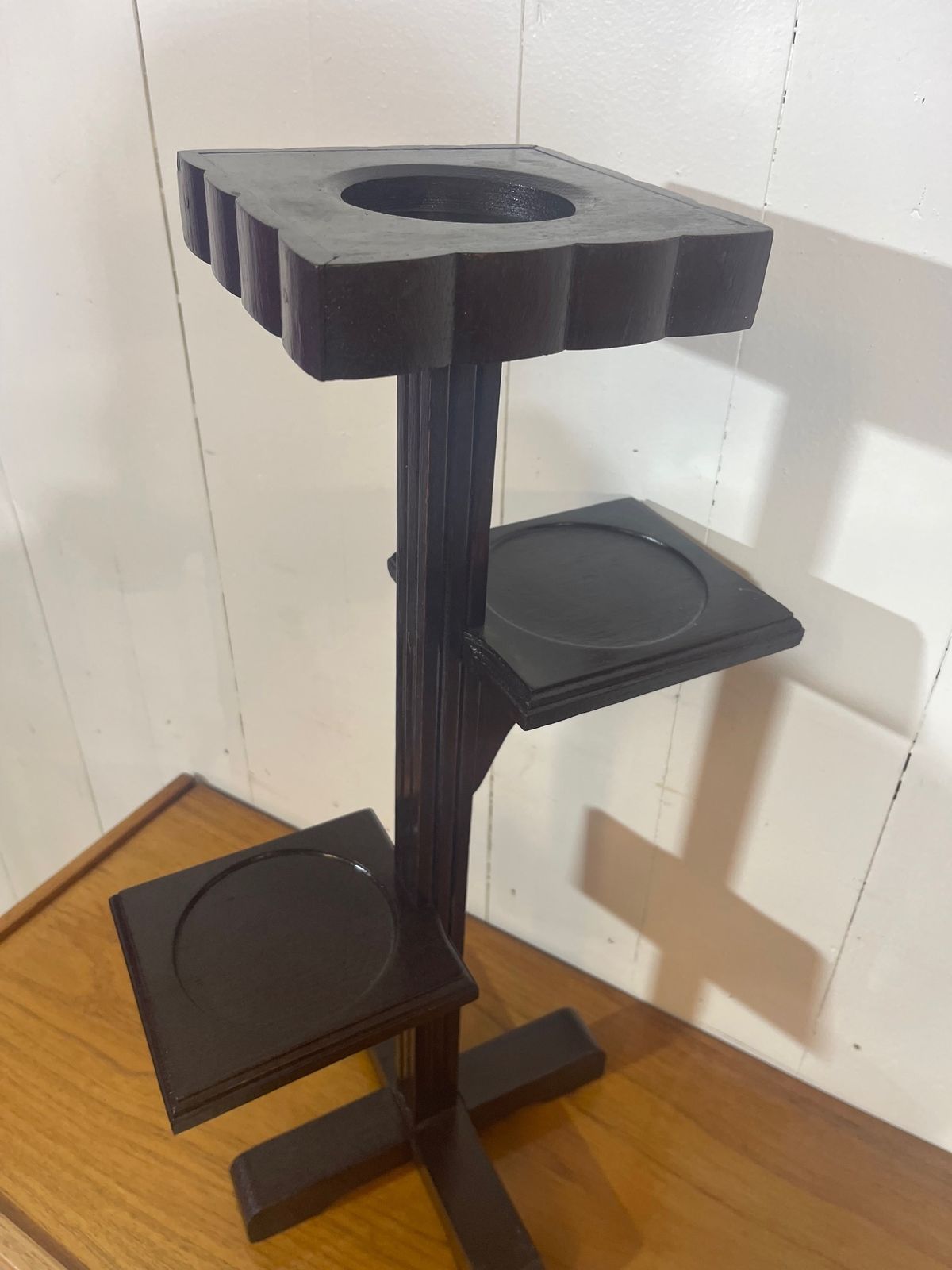 Art Deco Tiered Hand Crafted Plant Stand In Solid Pine With A Painted Finish photo Home Decor