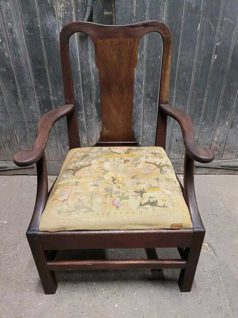 Antique 18th Century Early Georgian Elbow Chair Armchair photo furniture