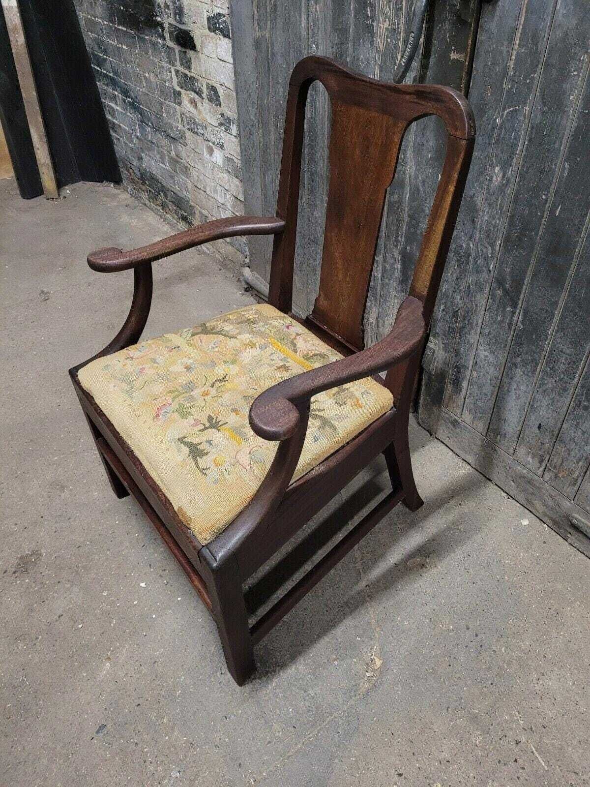 Antique 18th Century Early Georgian Elbow Chair Armchair photo buy