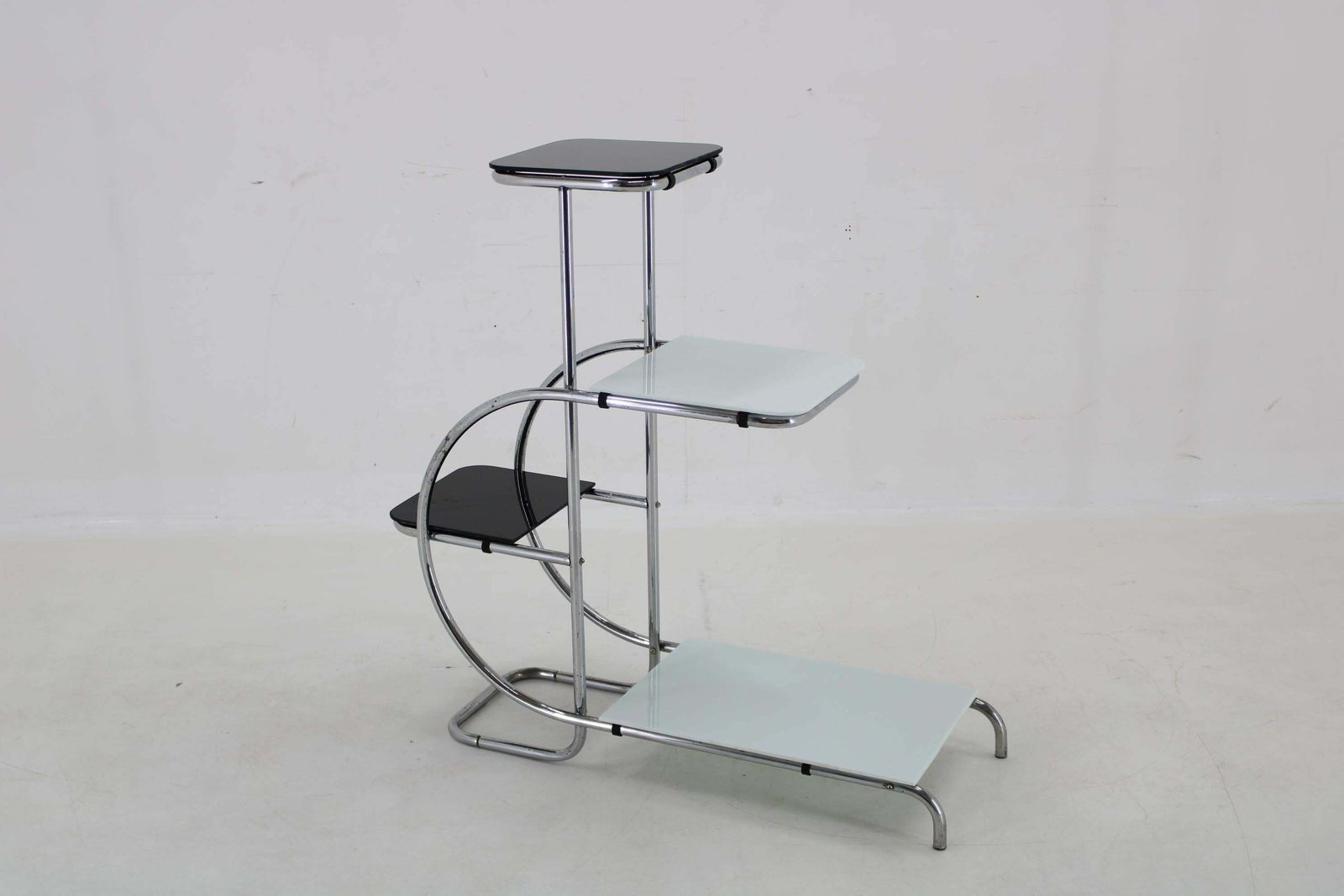 1930s Bauhaus Flower Stand With Glass, Czechoslovakia photo Home Decor