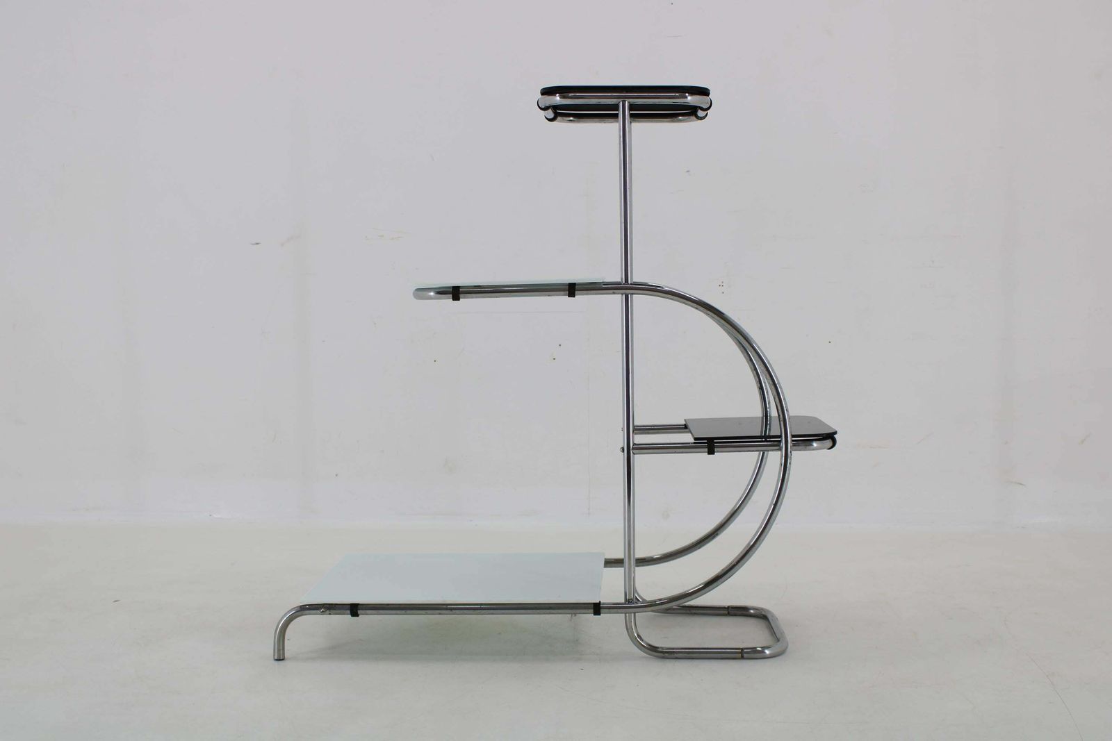 1930s Bauhaus Flower Stand With Glass, Czechoslovakia photo vintage