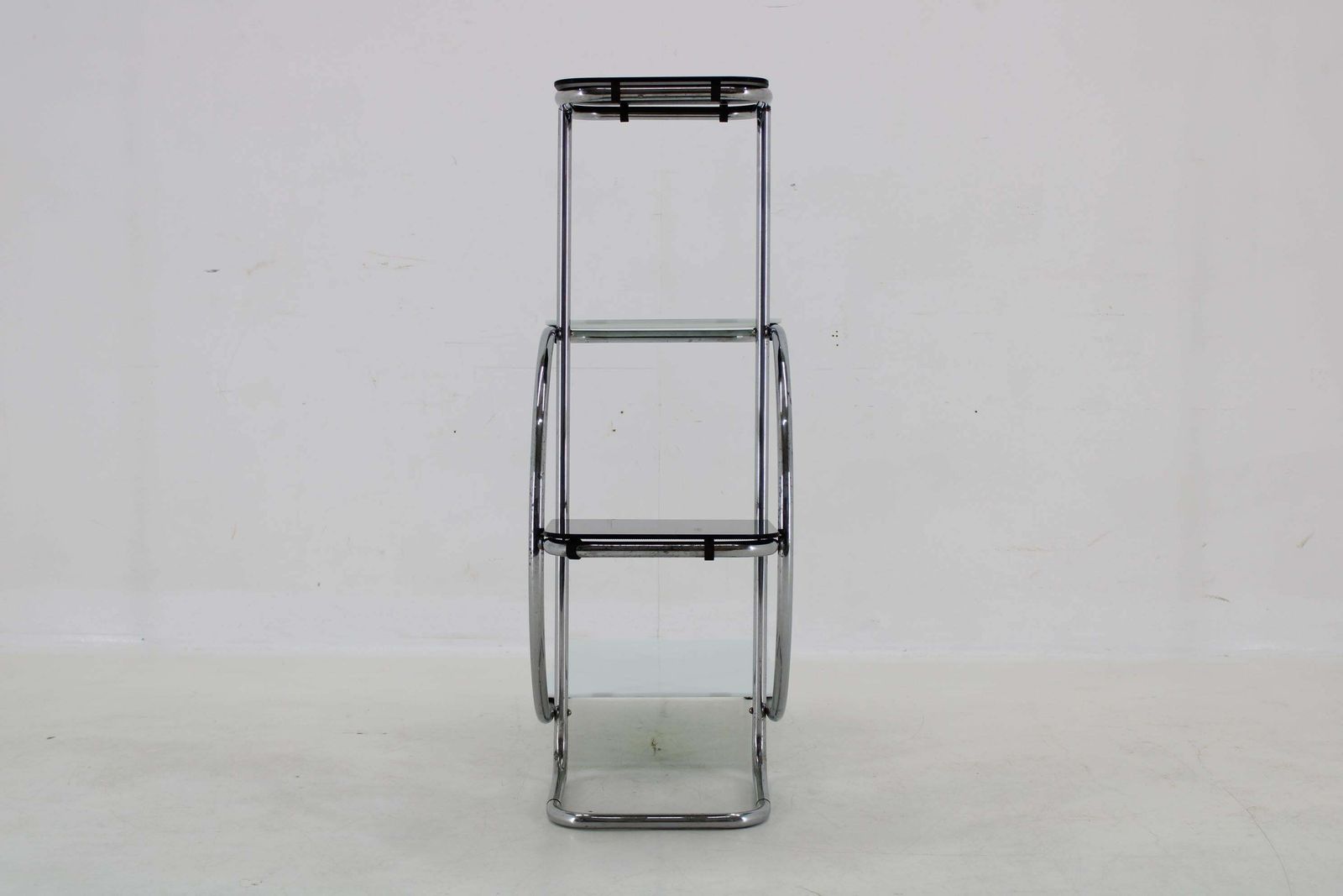 photo furniture 1930s Bauhaus Flower Stand With Glass, Czechoslovakia