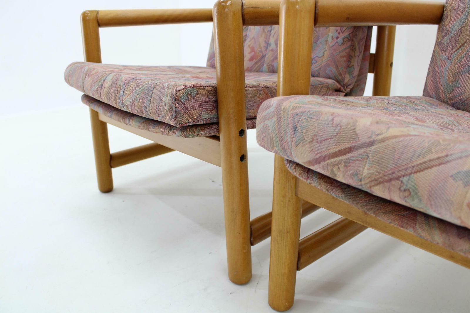 photo buy 1970s Pair Of Beech Armchairs And Coffee Table  By Ton, Czechoslovakia
