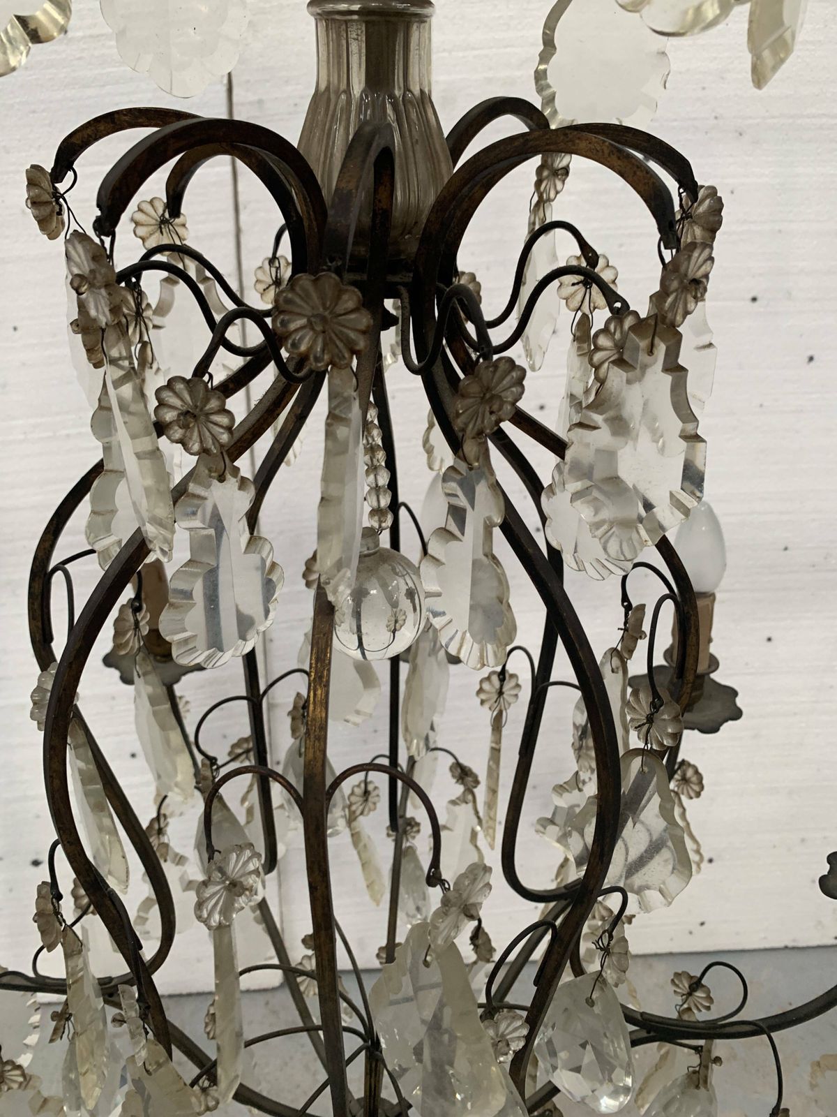 Louis XV Style Cage Chandelier 20th Century Pendant Chandelier photo vintage