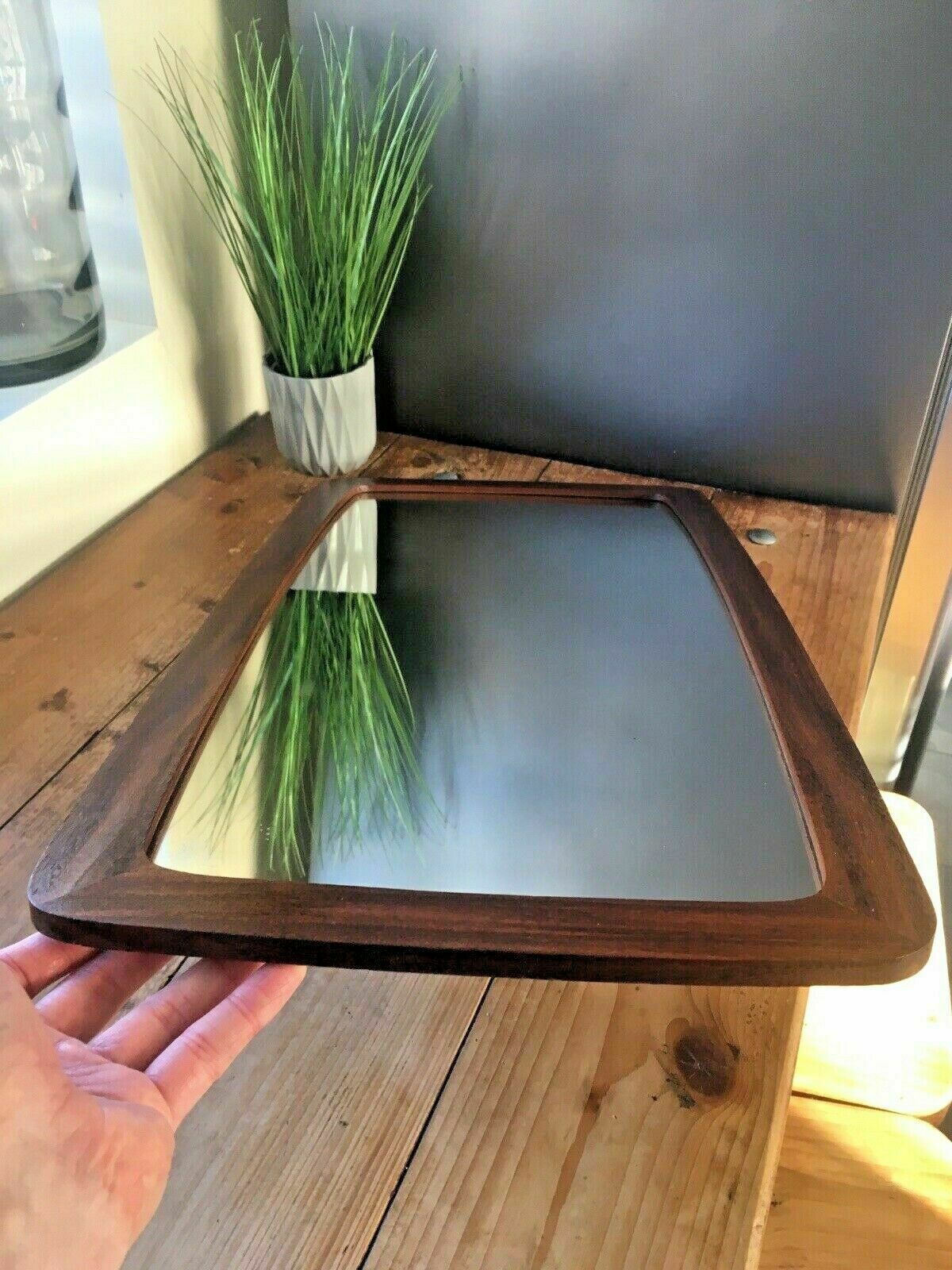 Large 1960’s Mid Century Danish Teak Hall Long Wall Mirror Denmark Scandi photo Home Decor