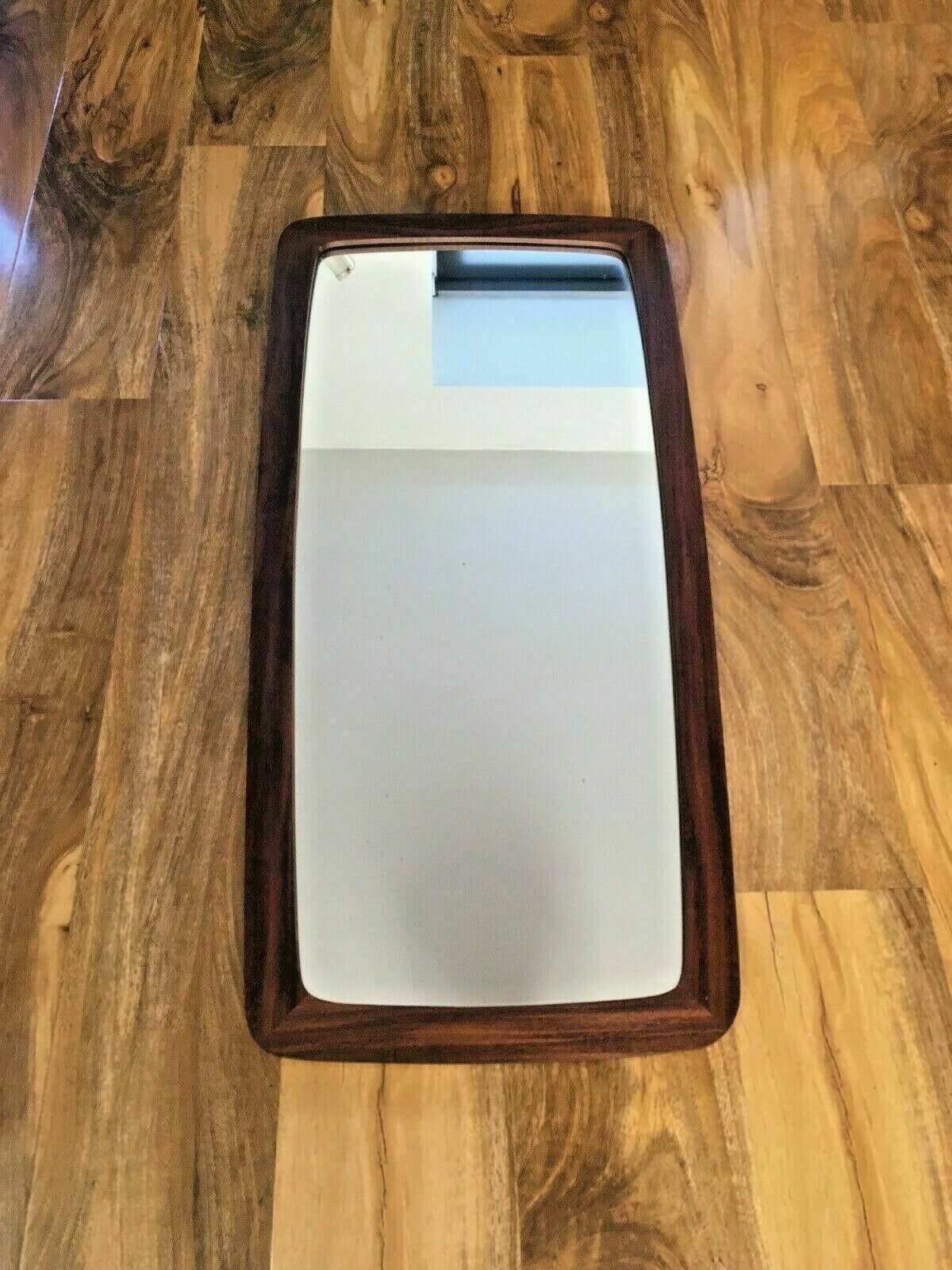 photo for sale Large 1960’s Mid Century Danish Teak Hall Long Wall Mirror Denmark Scandi